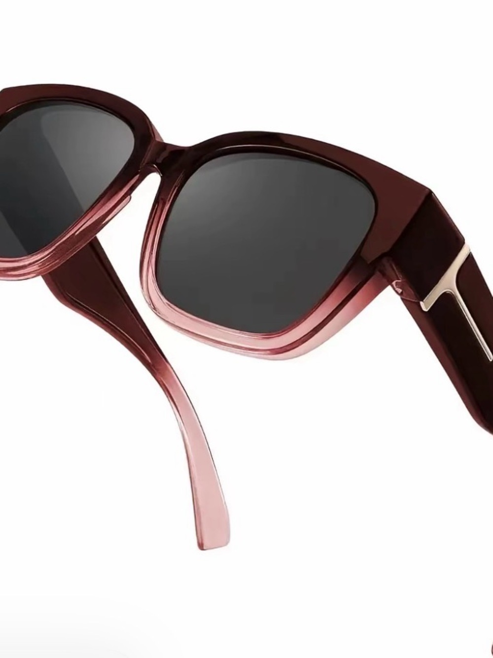 Onex Rose-Burgundy Square Sunglasses “Fit over RX sunglasses”